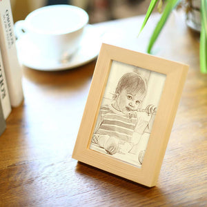 Creative Baby's Wooden Custom Photo Frame Home Decoration Sketch Effect 5 Inches