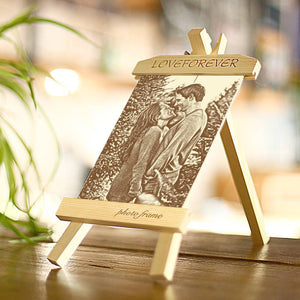Creative Wooden Custom Photo Frame Easel Home Decoration Sketch Effect 7 Inches