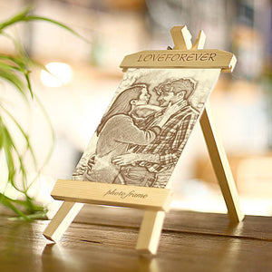 Creative Wooden Custom Photo Frame Easel Home Decoration Sketch Effect 10 Inches