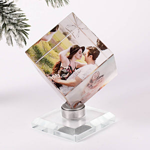 Custom Crystal Photo Frame Rubic's Cube Keepsake Gift 60mm