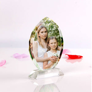Custom Crystal Photo Frame Oval-shaped Keepsake Gift