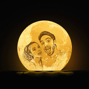 Magic 3D Printing Moon Light Photo Engraved, For Love - Touch Two Colors 10-20cm