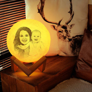 Magic 3D Printing Moon Light Photo Engraved, For Mum - Touch Two Colors 10-20cm