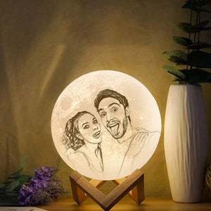 Magic 3D Printing Moon Light Photo Engraved, For Love - Touch Two Colors 10-20cm