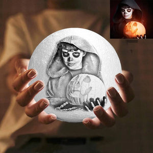 Halloween Gift Magic 3D Printing Moon Light Photo Engraved - Touch Two Colors 10-20cm