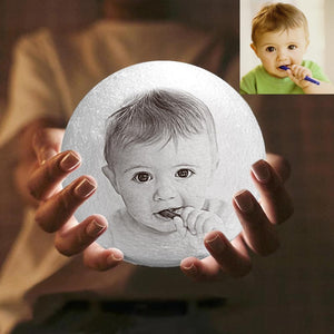 Custom Cute Baby Romantic Moon Lamp 3D Printing - Magic Remote Control 16 Colors