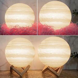 Custom Creative 3D Printed Jupiter Lamp Personalised Gift For Friend - Touch Two Colors (10-20cm)