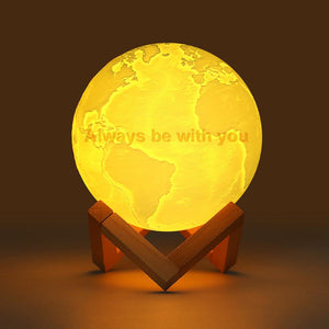 Magic Customized Earth Lamp With Text, Engraved Photo Lamp For Lover - Touch Two Colors (10-20cm)