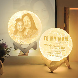 Mother's Day Gifts Custom 3D Printing Photo Moon Lamp Magic Lunar With Photo & Text - Touch Two/Three Colors(10cm-20cm)