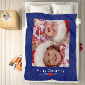 Cute Baby Personalised Fleece Photo Blanket with Text