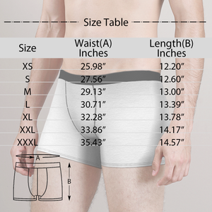 Custom Measurement of Love Face Boxer Shorts