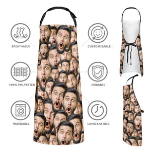 Custom Kitchen Cooking Apron with Your Photo Mash Faces