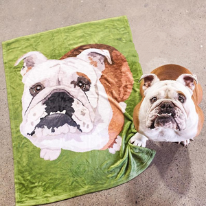 Custom Dog Blankets Personalised Pet Photo Blankets Painted Art Portrait Feelce Blanket
