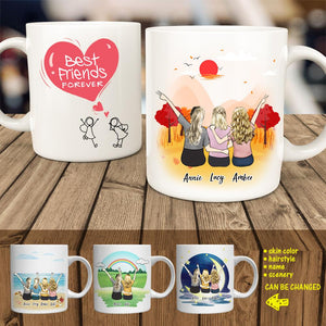 Personalised Best Friends Coffee Mug For Girls Easy Design