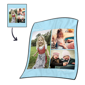 Personalised Kids 40x50 Fleece Photo Blanket with 3 Photos