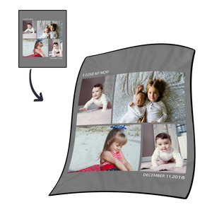 Personalised Kids Fleece Photo Blanket with 4 Photos