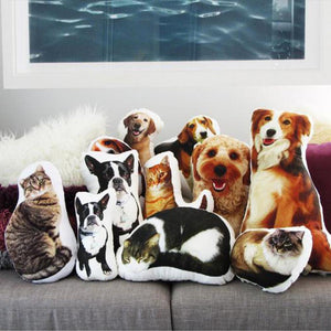 Custom Pet Photo Face Pillow 3D Portrait Pillow-cats