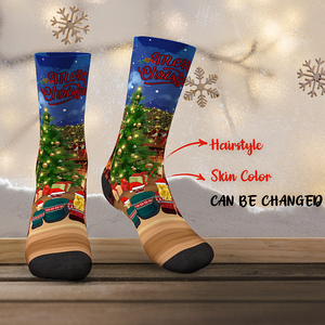 Christmas Family Cartoon Personalised Socks